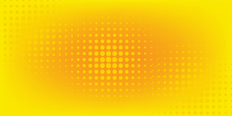 Fototapeta premium Dots halftone yellow orange color pattern gradient texture with technology digital background. Dots pop art comics with summer background. Eps10