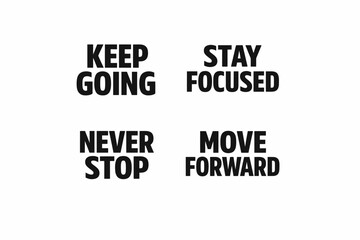 Obraz premium Inspirational motivational quotes on perseverance and focus