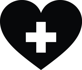 Obraz premium Medical aid symbol represented within a heart shape to signify healthcare and compassion Vector