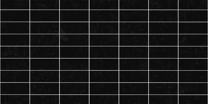 Black ceramic tile seamless pattern for floor and wall. Modern texture for kitchen backsplash, bathroom and toilet floor. Abstract minimal background with horizontal marble tiles, vector illustration