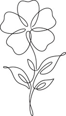 Obraz premium Black and white line of a blooming lily flower with green leaves line lily flower