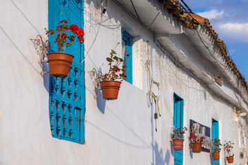 Peru, Cusco, historic colorful colonial buildings and architecture of San Blas district of artisans