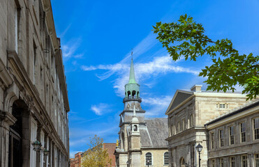 Canada, Old Montreal historic town and Old Port, main tourist attraction destination in Quebec