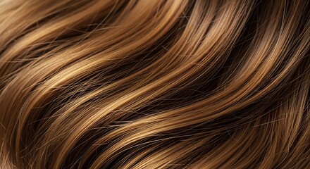 Fototapeta premium Glossy Brown Hair Waves Detail