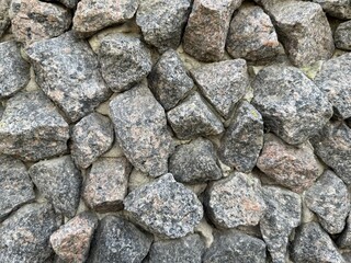 Granite Cobblestone Surface, Outdoor Stone Background Texture