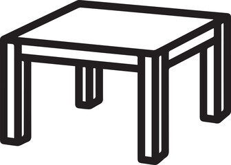 Fototapeta premium Simple minimalist wooden table line icon for interior and furniture design.