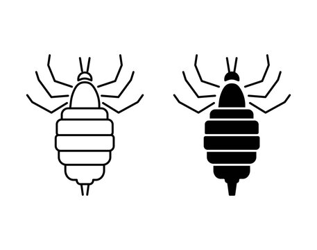 Louse icon with editable stroke. Black solid icons