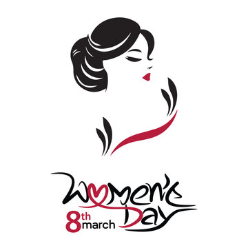 Women day silhouette vector flat illustration design on a white background