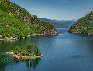 Fototapeta premium Island in the Lovrafjord in Norway