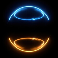 Naklejka premium Neon Circles Abstract Light Effects Dynamic Energy Glow