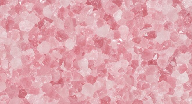 Abstract pink crystal texture background, close-up of natural rock salt or mineral formations, sparkling and translucent geometric patterns for beauty and wellness concepts