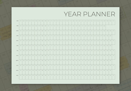 Minimal Undated Annual Planning Calendar