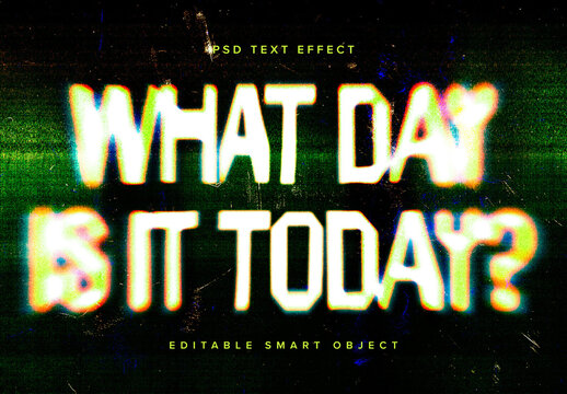 Distorted Grunge Text Effect Mockup