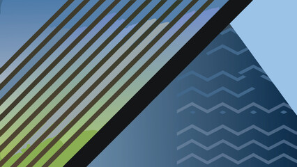 Obraz premium Geometric Abstract Background with Diagonal Lines and Chevron Patterns in Blue Tones