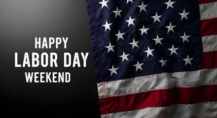 Fototapeta premium Happy labor day weekend celebration with american flag