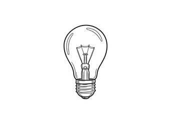 Naklejka premium Light bulb icon for idea and inspiration concept, minimalist vector illustration