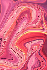 Fototapeta premium Abstract swirling paint texture in shades of pink red and white