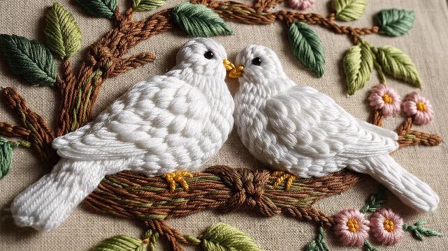Two white doves
