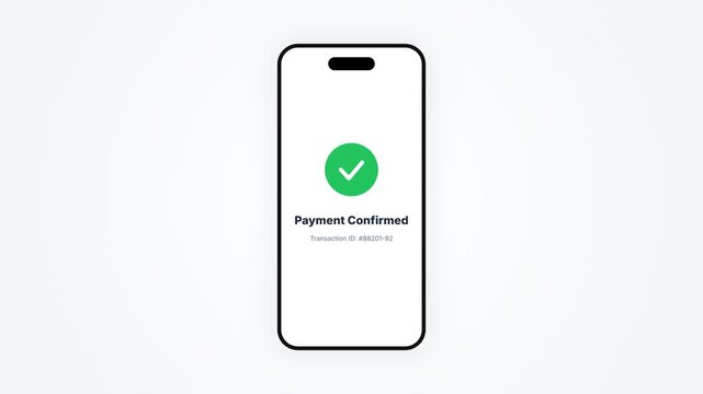 Secure Face ID Authentication and Payment Confirmed Animation with Transaction ID