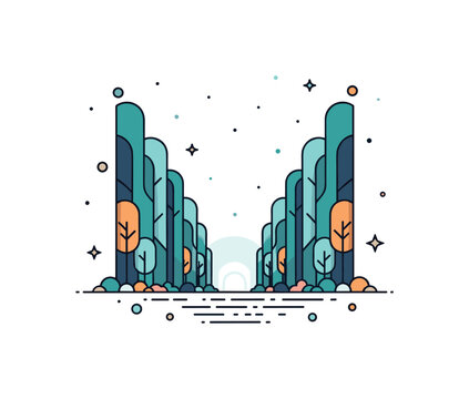 Mystical forest clearing centered on layered trees opening toward a soft glowing light, expressing tranquility, contemplation, and spiritual awakening. A