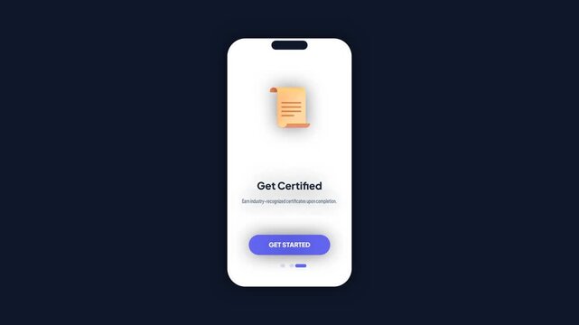 Online Education App Onboarding UI with Course and Certification Modules