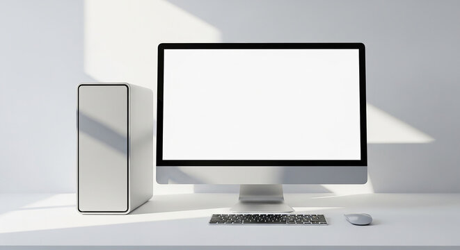 computer monitor with blank screen