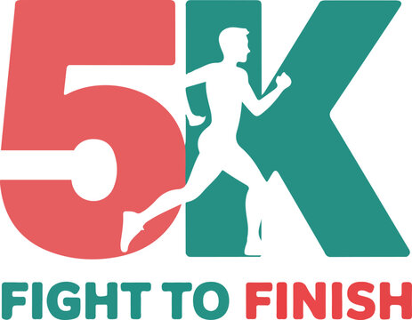5K Run Fight to Finish Fitness Logo