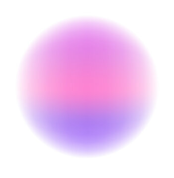 Isolated Gradient Shape. Holographic Blob For Collage Or Sticker. Abstract Element on Transparent Background. Cutout. Bright Rainbow Colors. Pink And Purple Gradient Shape.