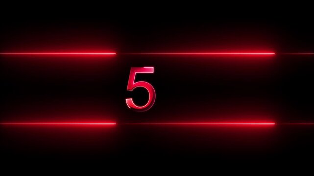 Glowing neon countdown digital clock animation, 10 to 0 second countdown digital clock timer icon .numbers from 0 to 10 countdown . Neon bright glowing countdown timer from 10 to 0.4k video.