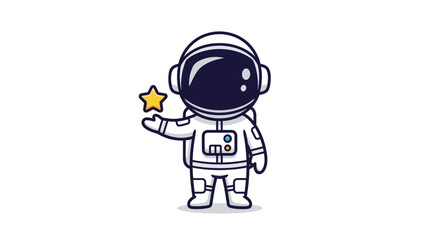Obraz premium Cute Astronaut Holding Star - Space Exploration and Discovery Concept