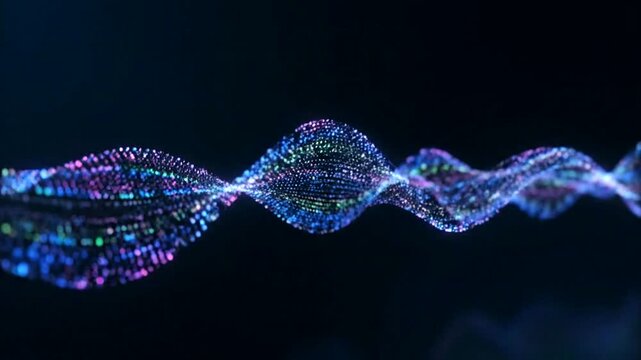Vibrant digital DNA double helix structure.