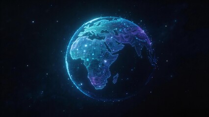 Fototapeta premium Digital globe in space