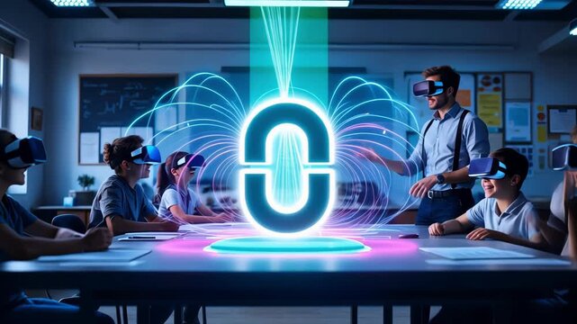 Teacher Guides Group Through Innovative STEM Activities Using Holograms