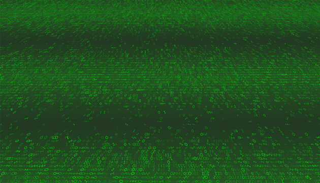 Linear Void - A Fragmented Horizontal Distribution of Binary Code and Digital Noise. Perspective.