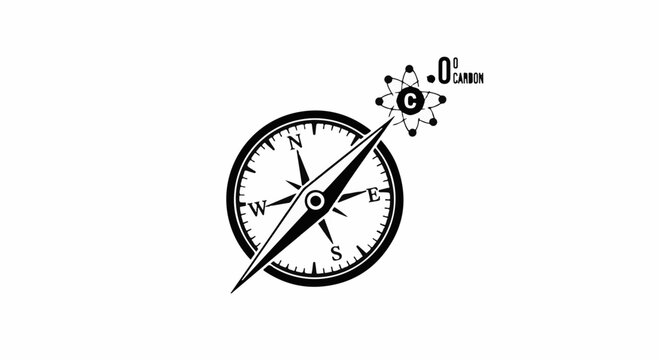 Compass guiding toward a zero carbon future, symbolizing environmental direction