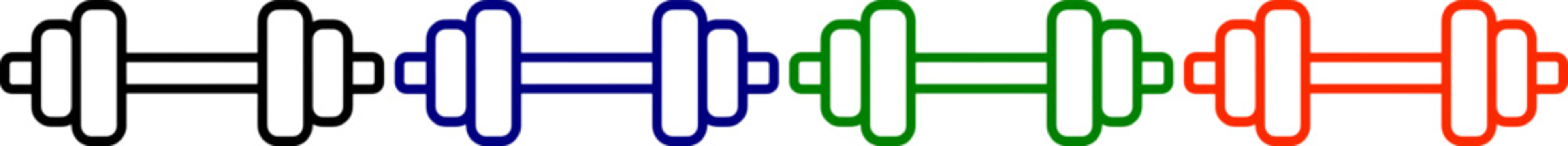 Dumbbell weight fitness icon set gym exercise sport strength training weightlifting health workout equipment sport equipment