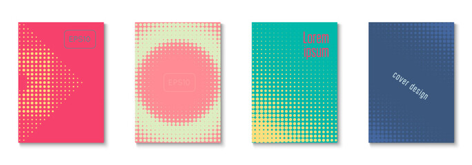 Fototapeta premium Business Template Set. Cool Circles In Minimal Layout. Linear Frame With Geometric Design. Line Flyer. Minimalist Wave Pattern. Geometric Book Background. Trendy Business Template