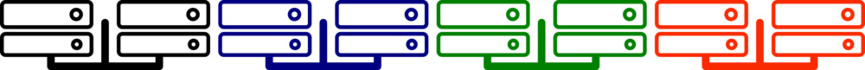 Obraz premium Server icons set representing computer hardware and data storage