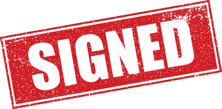 Red Signed Rubber Stamp Sign Mark Word Text Written in Reverse Grunge Vector in Grunge Border in Transparent Background, Vintage, Svg, Png
