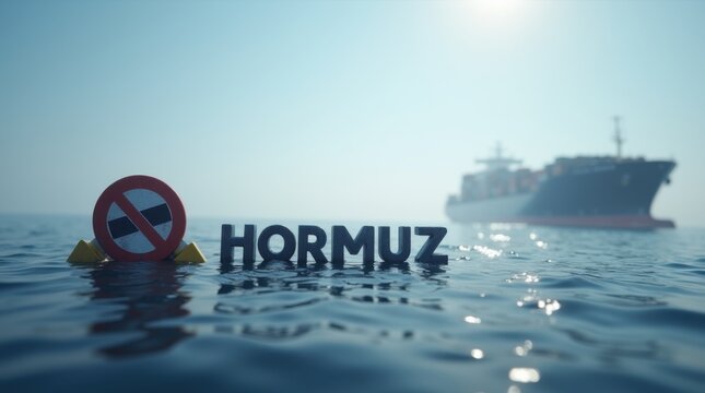 Navigational Blockade in the Sea of Hormuz: A compelling visual that represents the strategic importance and potential risks in the Strait of Hormuz. 
