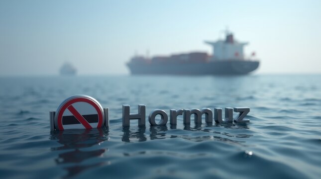 Navigational Blockade in the Sea of Hormuz: A compelling visual that represents the strategic importance and potential risks in the Strait of Hormuz. 

