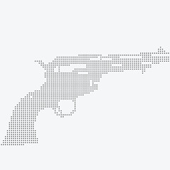 Obraz premium Revolver Halftone Dither Pixelated Bitmap Dotted Gun Weapon Firearm Pistol Dot Pattern Texture