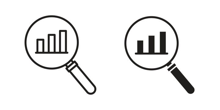Analysis icon set concept vector graphics for web UI