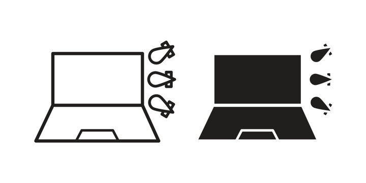 Ddos icon set concept vector graphics for web UI