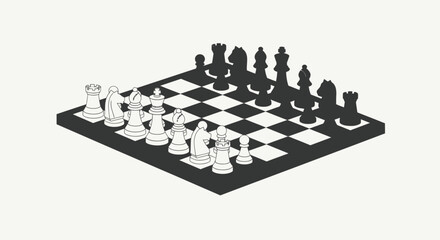 Chess board with pieces arranged. © Agatha