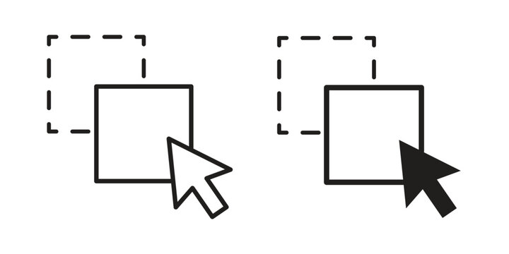 Drag and drop icon set concept vector graphics for web UI