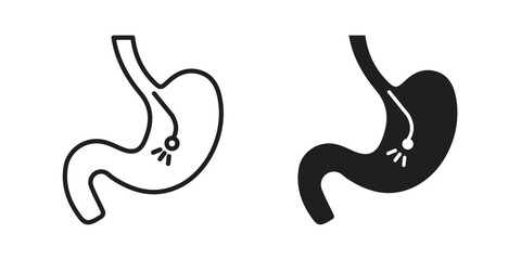 Fototapeta premium Endoscopy icon set concept vector graphics for web UI