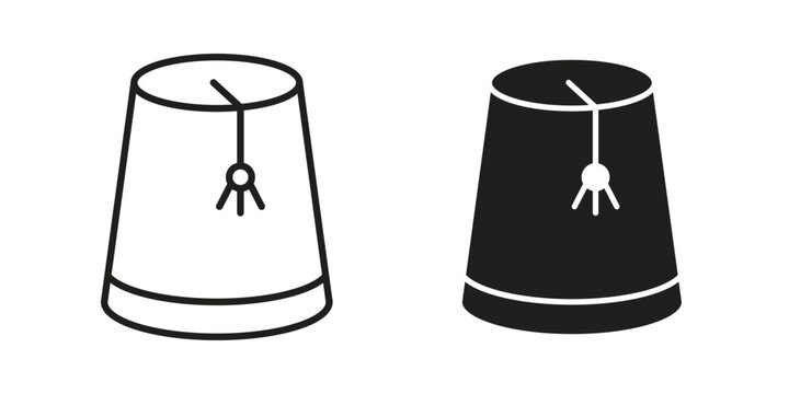 Fez hat icon set concept vector graphics for web UI