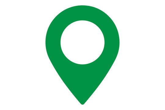 Green location pin icon, map marker symbol, GPS navigation icon, location pointer graphic, modern flat design, travel map sign, destination marker, UI icon, mobile app location symbol