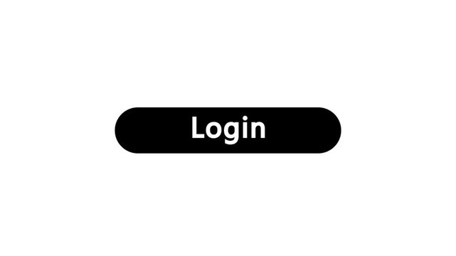 Click on login button with computer arrow cursor, Button Click or press login button on transparent background. Perfect for vlog assets. animation template for video editing 4k alpha channel